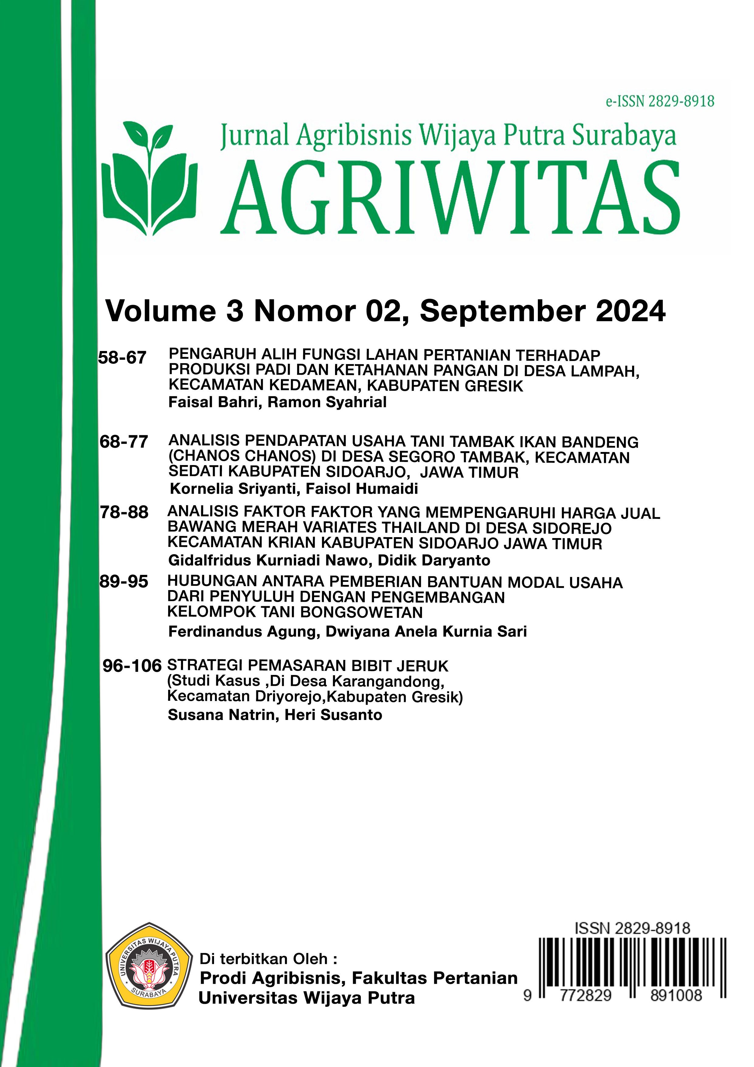 Jurnal AGRIWITAS